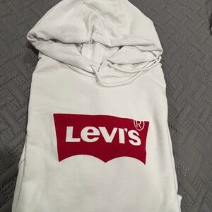 Levi's Classic White Hoodie with Red Tag